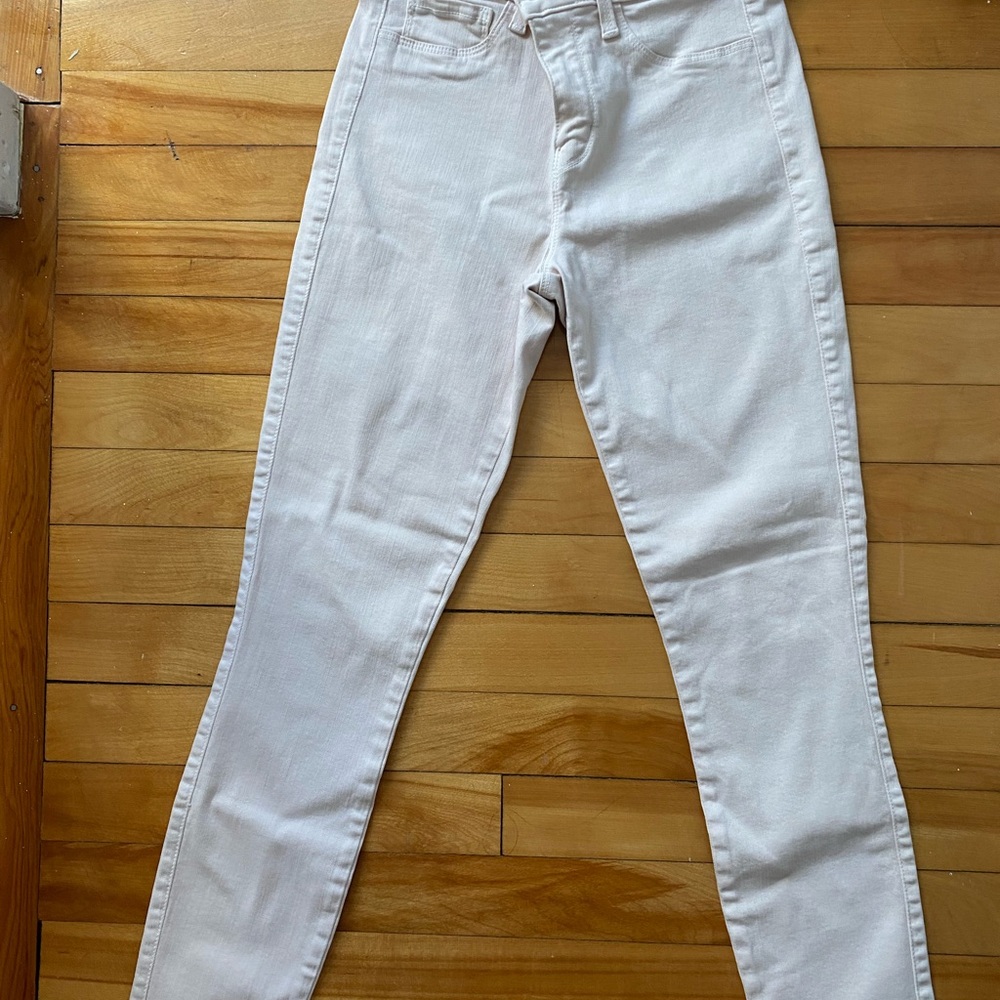 L'AGENCE Women's Light Cream Skinny Jeans